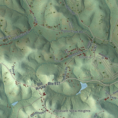 Close-up of the map of North Bethlehem, Pennsylvania print showing street and building detail