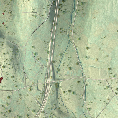 Close-up of the map of North Abington, Pennsylvania print showing street and building detail