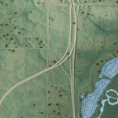 Close-up of the map of Old Mill Creek, Illinois print showing street and building detail