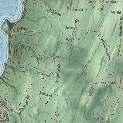 Close-up of the map of Stillwater, New York print showing street and building detail