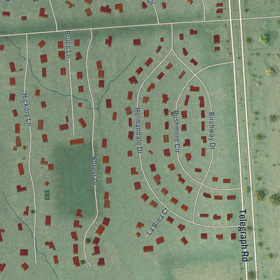 Close-up of the map of Franklin, Oakland County, Michigan print showing street and building detail