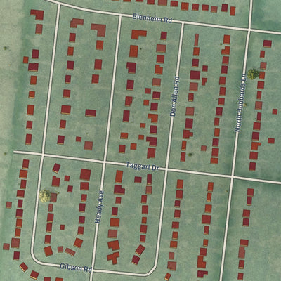 Close-up of the map of Richlawn, Kentucky print showing street and building detail