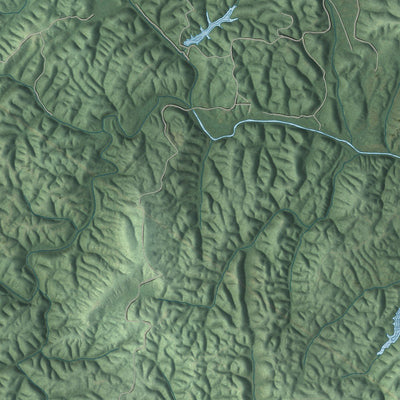 Close-up of the map of Calera, Alabama print showing street and building detail