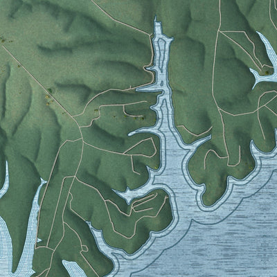 Close-up of the map of Ketchum, Oklahoma print showing street and building detail