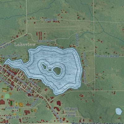 Close-up of the map of Cato, Michigan print showing street and building detail