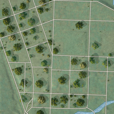 Close-up of the map of Gaastra, Michigan print showing street and building detail