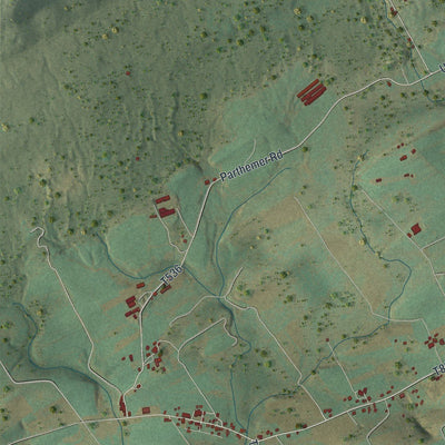 Close-up of the map of West Beaver, Pennsylvania print showing street and building detail