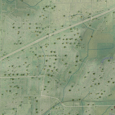 Close-up of the map of the Town of Sun Prairie, Wisconsin print showing street and building detail
