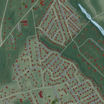 Close-up of the map of East Moriches, New York print showing street and building detail