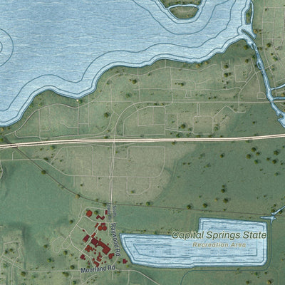Close-up of the map of Blooming Grove, Wisconsin print showing street and building detail