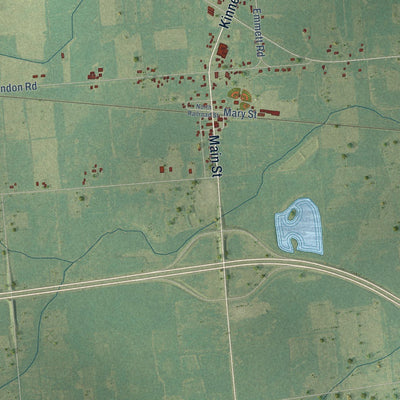 Close-up of the map of Emmett, St. Clair County, Michigan print showing street and building detail
