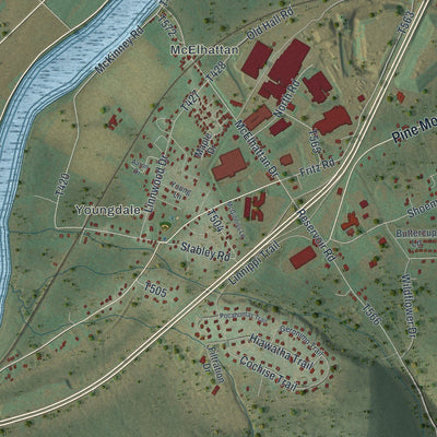 Close-up of the map of Wayne, Clinton County, Pennsylvania print showing street and building detail