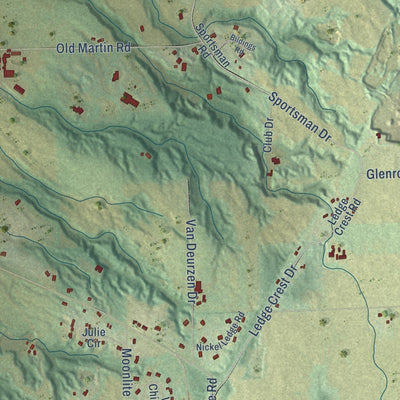 Close-up of the map of Rockland, Brown County, Wisconsin print showing street and building detail