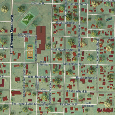 Close-up of the map of White Sulphur Springs, Montana print showing street and building detail