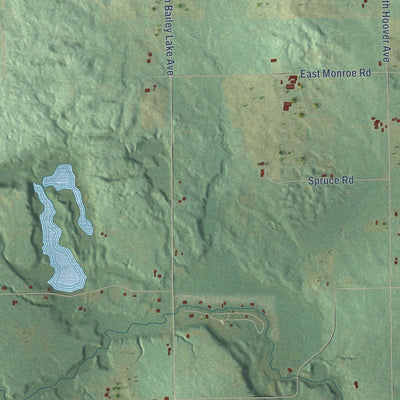 Close-up of the map of Arthur, Michigan print showing street and building detail