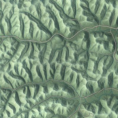 Close-up of the map of Greenup, Kentucky print showing street and building detail