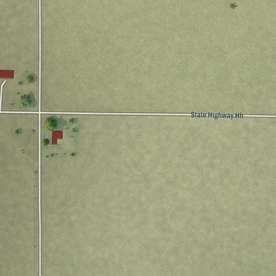 Close-up of the map of Baker, Missouri print showing street and building detail