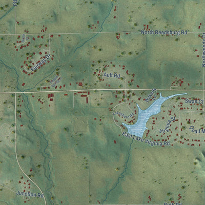 Close-up of the map of Excelsior, Wisconsin print showing street and building detail