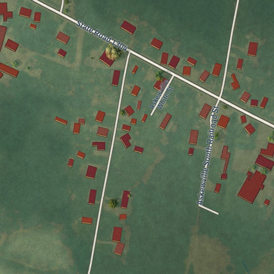 Close-up of the map of Askewville, North Carolina print showing street and building detail