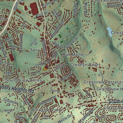Close-up of the map of York, York County, Pennsylvania print showing street and building detail