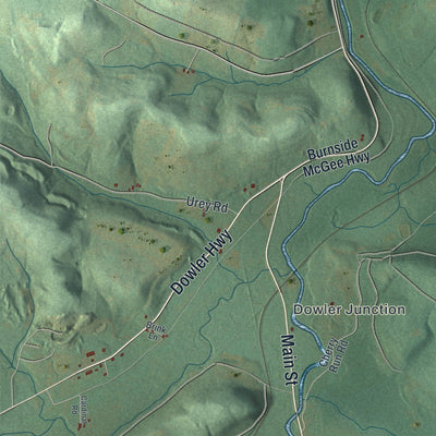 Close-up of the map of Burnside, Clearfield County, Pennsylvania print showing street and building detail