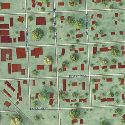 Close-up of the map of Colton, South Dakota print showing street and building detail