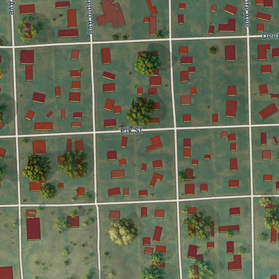 Close-up of the map of Simla, Colorado print showing street and building detail