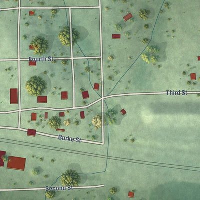 Close-up of the map of Carleton, Nebraska print showing street and building detail