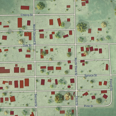 Close-up of the map of Colon, Nebraska print showing street and building detail
