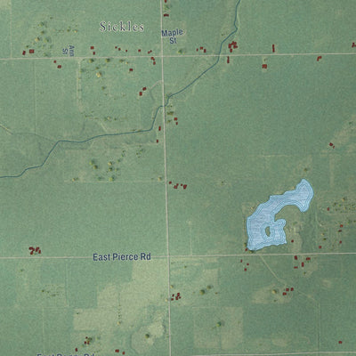 Close-up of the map of Hamilton, Gratiot County, Michigan print showing street and building detail