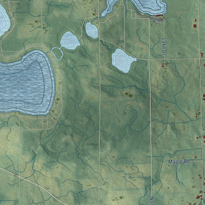 Close-up of the map of Camden, Hillsdale County, Michigan print showing street and building detail