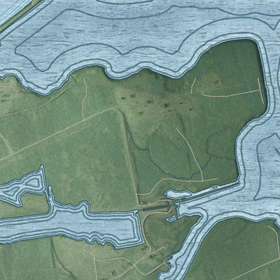 Close-up of the map of Akwesasne, New York print showing street and building detail