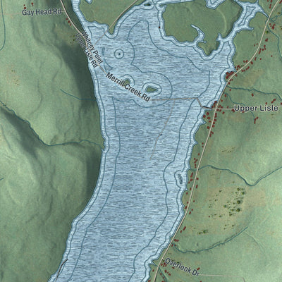 Close-up of the map of Triangle, New York print showing street and building detail