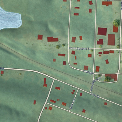 Close-up of the map of Gillham, Arkansas print showing street and building detail