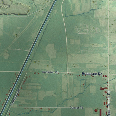 Close-up of the map of Pendleton, New York print showing street and building detail