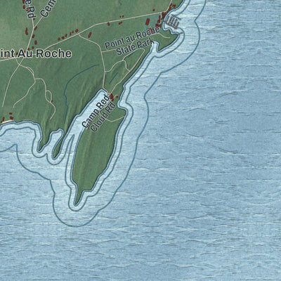 Close-up of the map of Beekmantown, New York print showing street and building detail