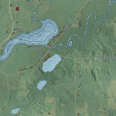Close-up of the map of Burr Oak, St. Joseph County, Michigan print showing street and building detail