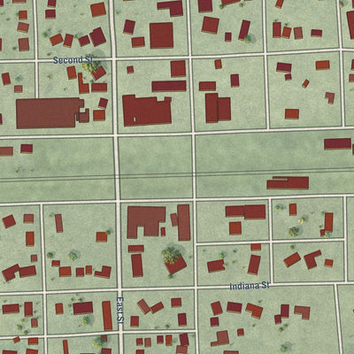 Close-up of the map of Utica, Nebraska print showing street and building detail