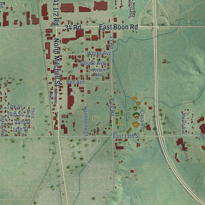 Close-up of the map of Haring, Michigan print showing street and building detail