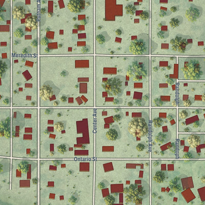 Close-up of the map of Holbrook, Nebraska print showing street and building detail