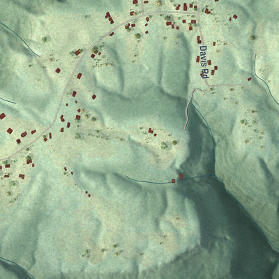 Close-up of the map of Pleasant Groves, Alabama print showing street and building detail