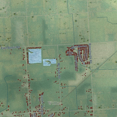 Close-up of the map of Augusta, Washtenaw County, Michigan print showing street and building detail