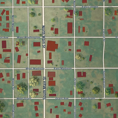 Close-up of the map of Lamont, Oklahoma print showing street and building detail