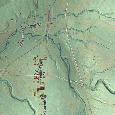 Close-up of the map of Conneaut, Erie County, Pennsylvania print showing street and building detail