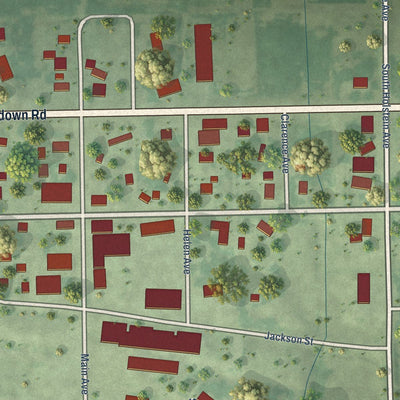 Close-up of the map of Holstein, Nebraska print showing street and building detail