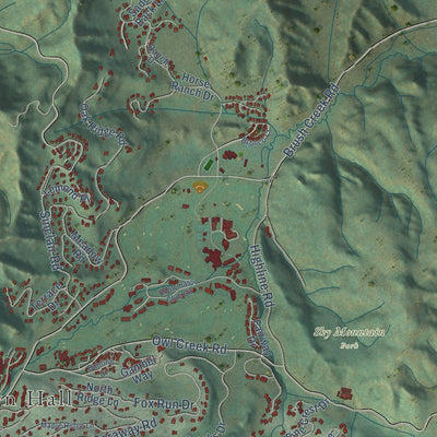 Close-up of the map of Snowmass Village, Colorado print showing street and building detail