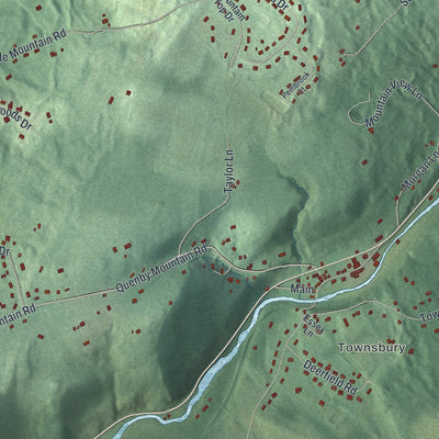Close-up of the map of Liberty, New Jersey print showing street and building detail