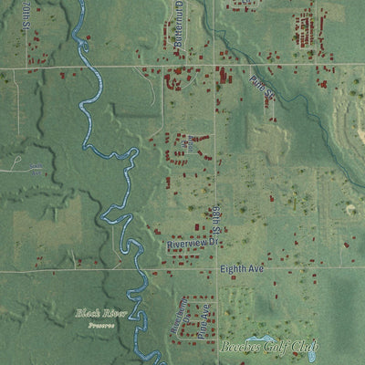 Close-up of the map of Geneva, Van Buren County, Michigan print showing street and building detail
