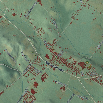 Close-up of the map of Oley, Pennsylvania print showing street and building detail