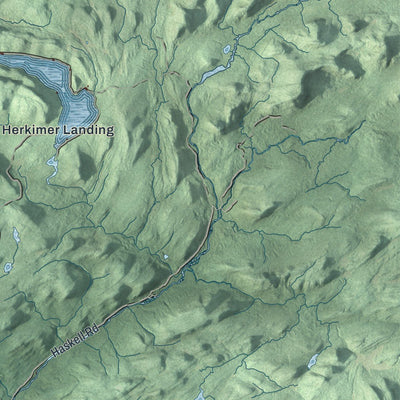 Close-up of the map of Ohio, New York print showing street and building detail